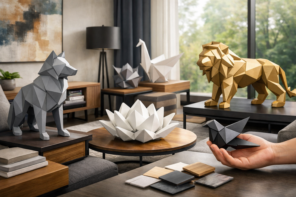 Statues Origami : tendances déco