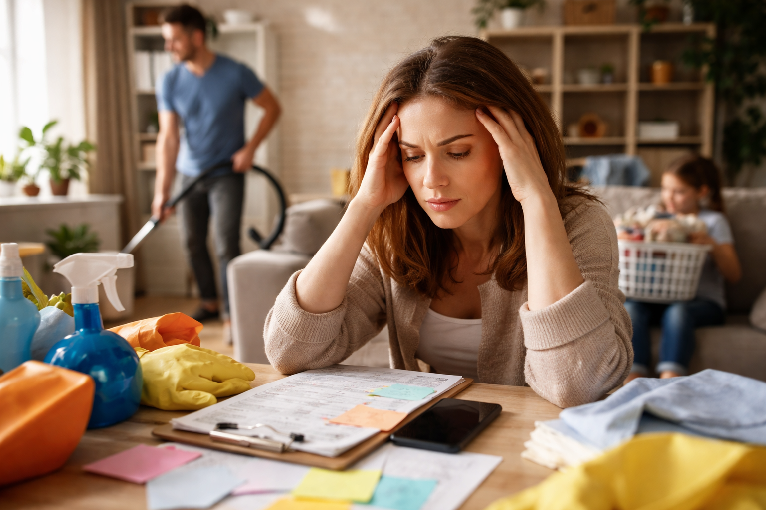 Charge mentale ménage femme