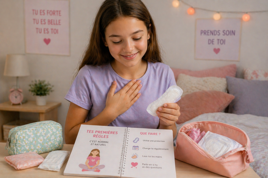 Une préadolescente qui a ses premières règles