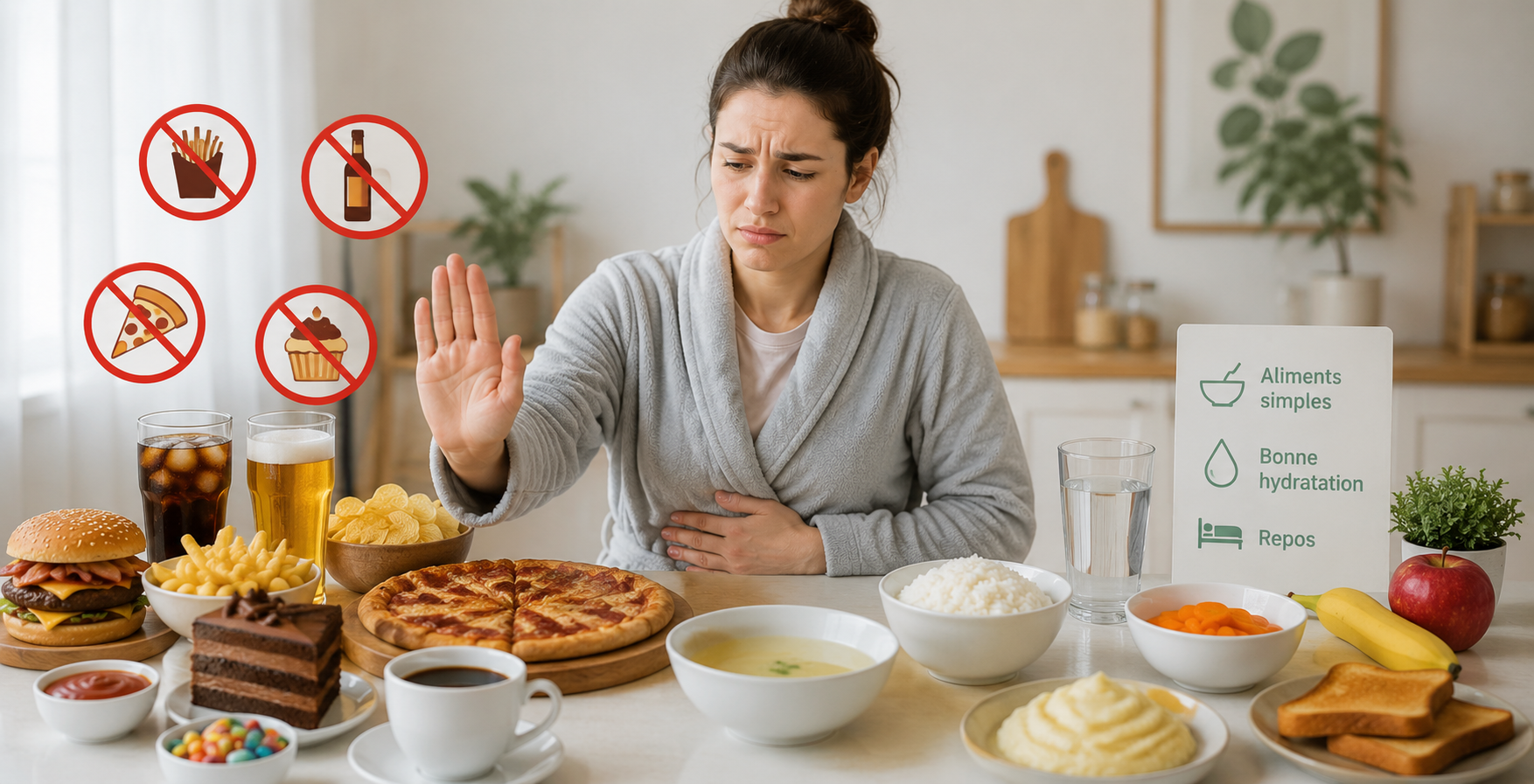 Une femme qui évite certains aliments