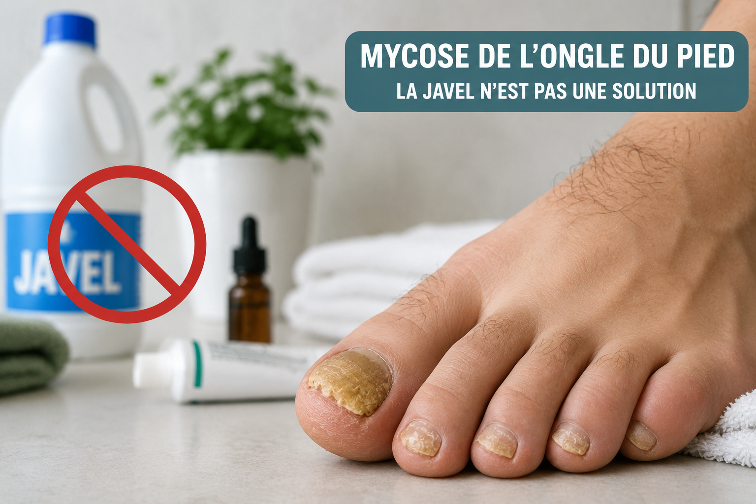 Micose des pieds et javel