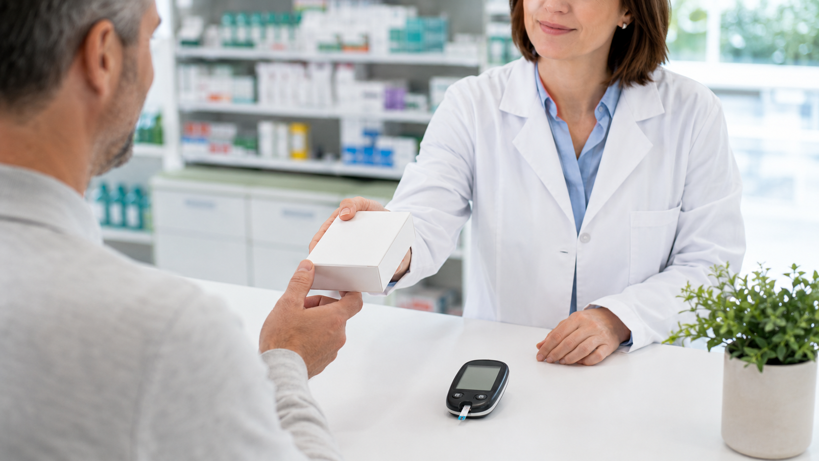 Le pharmacien vérifie la disponibilité du traitement et de ses équivalents.
